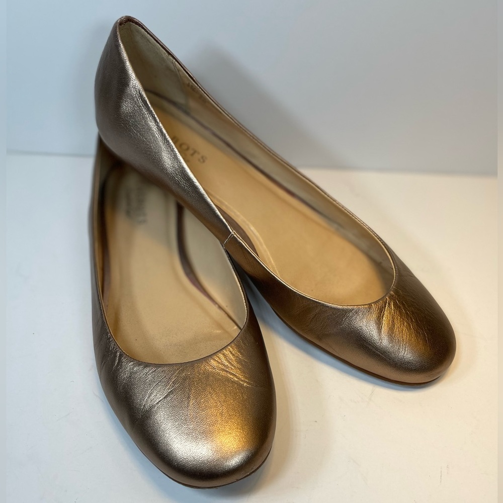 Talbots Gold /Pewter Lesley Slip-ons